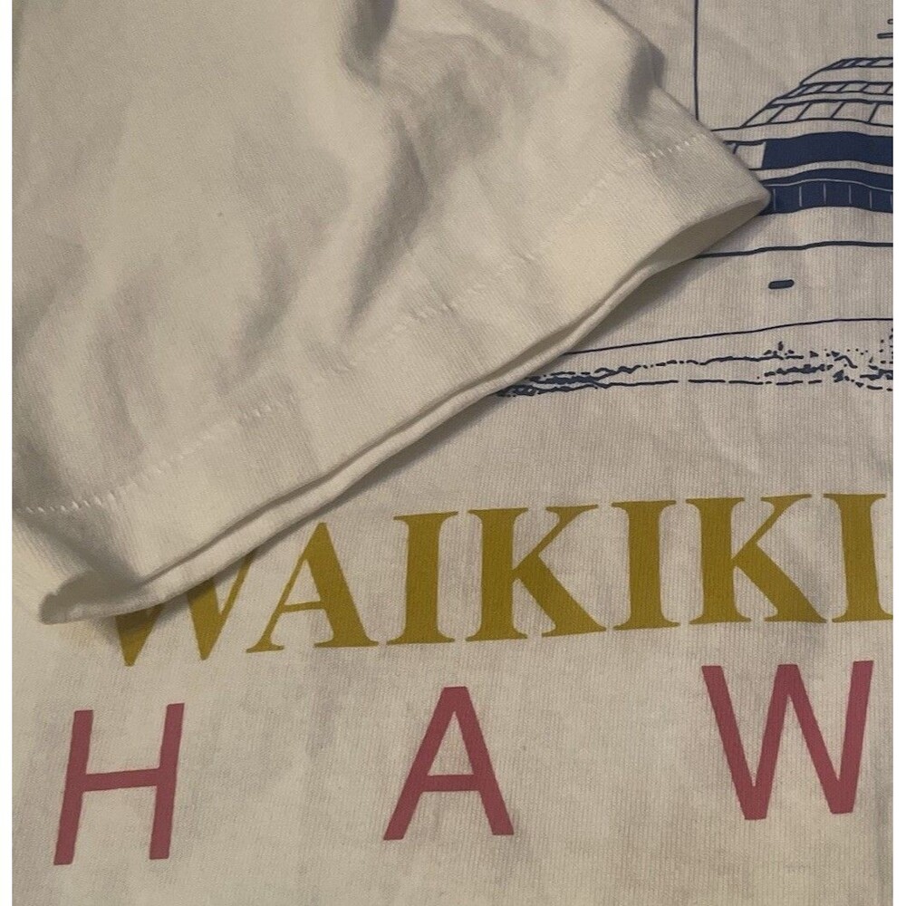 VTG 90s Guess Yacht Club Tee Single Stitch Old Money Waikiki Hawaii T-Shirt L - Picture 5 of 9